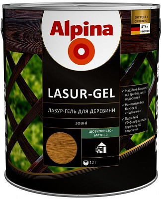Лазур Alpina Lasur-Gel махагон шовковистий мат 0,75 л
