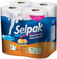 Бумажные полотенца Selpak Super Absorbent трехслойная 4 шт.