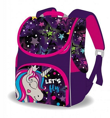 Рюкзак каркасный ортопедический Единорог 33x26x16 см