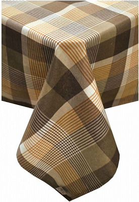 Скатерть Toffee 136x180 см коричневый в клетку Прованс 