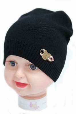 Шапочка дитяча для хлопчиків Kraft+ р.46-48 чорний 1416