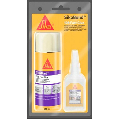 Клей Sika двокомпонентний ціанокрілатний SikaBond-109 Fast Glue 50 г + 200 мл з активатором