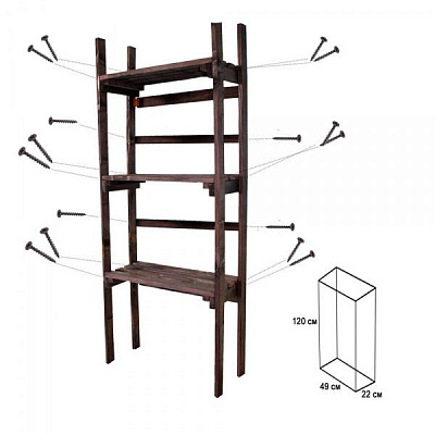 Полка Классическая 22х49x120 см венге 