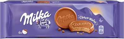 Вафли Milka с начинкой из какао покрытые молочным шоколадом 180 г 7622210952240 