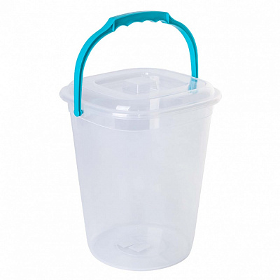 Ведро обычное Алеана Smart 255х240х300 мм 9 л прозрачный/бирюзовый