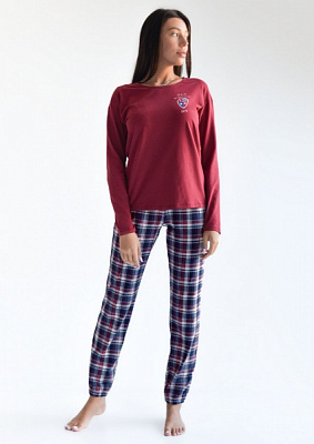 Пижама женская Roksana Friendly Family №1302/16112 р. 48 бордовый