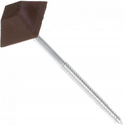 Цвяхи для бітумної черепиці 3.2x70 мм 100 шт ромбоподібні цинк коричневий