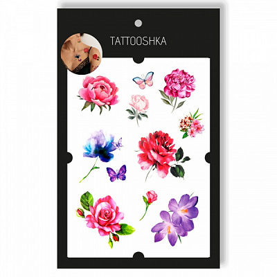 Временная татуировка Tattooshka Акварельный набор 8 цветов LB-131