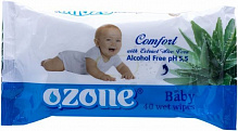Детские влажные салфетки Ozone с экстрактом алоэ 40 шт.