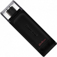Флеш-пам'ять USB Kingston DT70 TYPE-C 64 ГБ USB 3.2 black (DT70/64GB) 