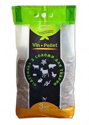 Підстилка для гризунів Vin•Pellet солом’яна 3 кг (408P4.P00)