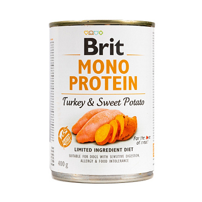 Консерва для собак для усіх порід Brit Care Mono Protein індичка та батат 400 г