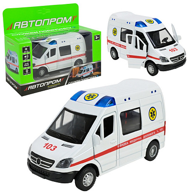 Машинка Автопром 1:24 «Службы спасения» Скорая помощь AP7543