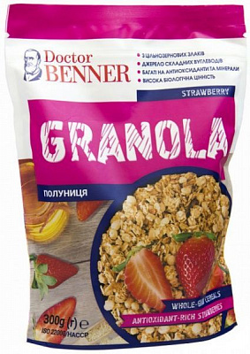 Гранола Dr. Benner Клубника 300 г (4820132580937) 
