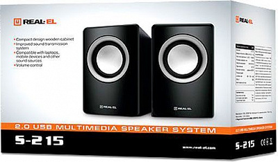 Акустическая система Real-el S-215 2.0 black 