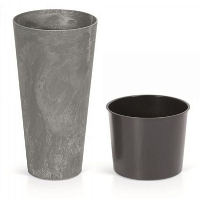 Горшок для цветов Prosperplast Tubus Slim Effect 400мм с вкладышем круглый 122л маренго (66589-425) 