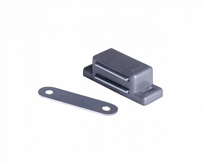 Магніт меблевий з монтажною планкою малий 46x15x14 мм сірий DC 1 шт.