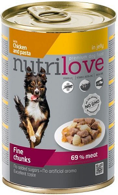 Корм NutriLove шматочки курки з пастою в желе 415 г