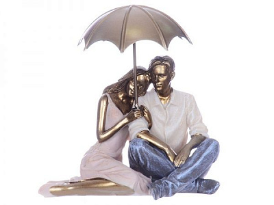 Фигурка декоративная Пара под зонтиком 15х11,5х17 см 192-036