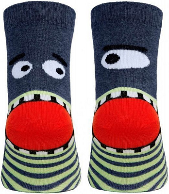 Носки детские Conte-Kids CK (ВЕСЕЛЫЕ НОЖКИ) рис.336 17С-10СП р.16 темный джинс с рисунком 