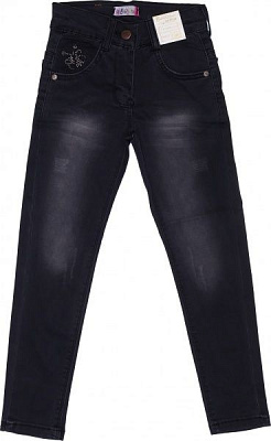 Джинси Beren Style для дівчаток 8178 р.152 чорний із сірим