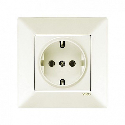 Розетка без заземления Viko Meridian без шторок с крышкой кремовый 90970208-WH