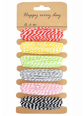 Набір стрiчок для пакування 19335 6 шт. 0,3 см 5,5 м різнокольоровий