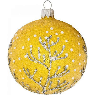 Куля скляна d80 6169 жовтий