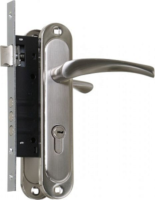 Замок врізний з ручками Bruno Bravo 70 PZ 70 мм матовий нікель