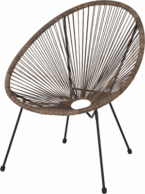 Крісло ротангове Indigo кругле 75,5х72х85 см бежевий