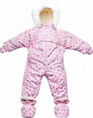 Комбінезон дитячий Модний Карапуз з хутром що знімається рожевий р.62 03-00589-0