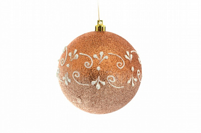 Шар новогодний Кружево 100 мм золото 