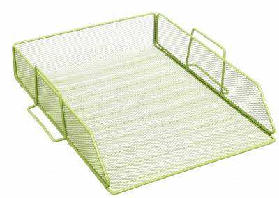 Лоток для бумаг горизонтальный металл 26,5х33,5х7,8 см салатовый Nota Bene