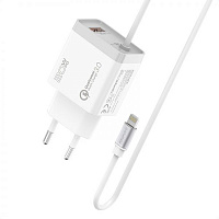 Зарядное устройство Promate iCharge-PDQC3 20Вт PD Lightning connector+USB QC3.0 White (icharge-pdqc3.white)