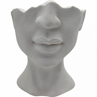 Кашпо керамика Лицо 15х17 см серый Zhongyang Economic (ZY2388-2)