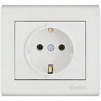 Розетка с заземлением Makel Manolya белый 41001028