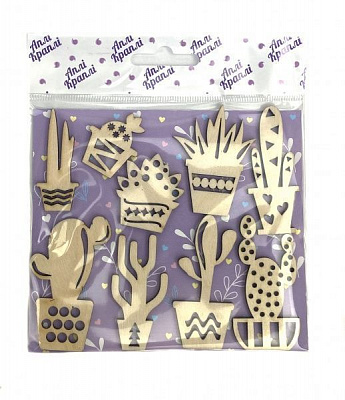 Набор чипбордов Кактусы 2 9 шт. Аплі-Краплі