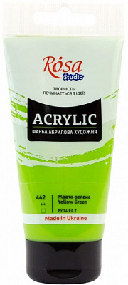 Фарба акрилова Жовто-зелена 75 мл Rosa Studio