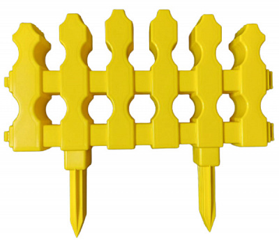 Декоративна огорожа для клумб Тірапласт Марсель 4 шт. жовтий