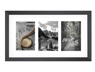 Фоторамка з паспарту SvitArt FKP-3-1913-6A 10x15 см антрацит