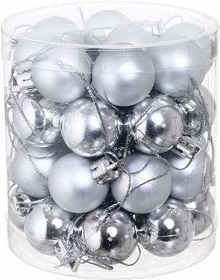 Набор елочных шаров 4 цвета в ассорт d 30 мм 36 шт./уп.