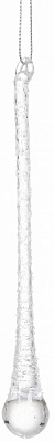 Підвіска скляна бурулька-капля 7 см прозорий EBG144415