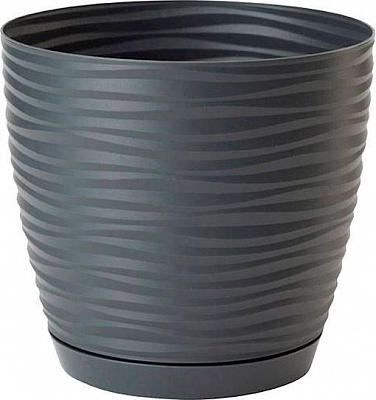 Вазон пластиковий Form Plastic Сахара міні-27 круглий 9,7л антрацит