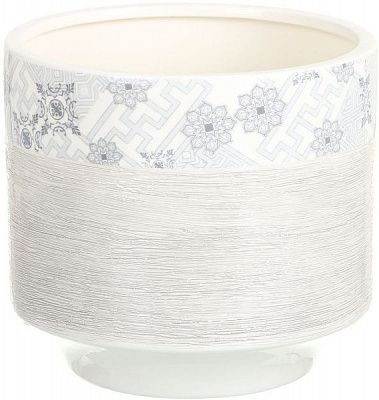 Кашпо керамическое Лабиринт круглый (LJ15A5347C) серый 