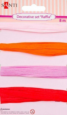 Декоративный элемент Рафія 4 цвета, 8м 1 комплектов 4 шт. Santi