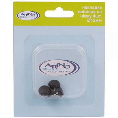 Накладка меблева на ніжку d12 мм чорний 4 шт.