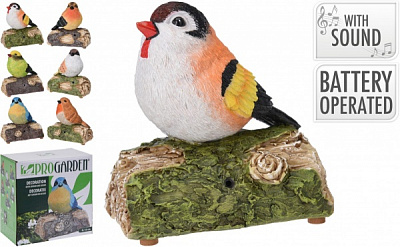 Декоративна фігура Пташка на гілці зі звуком та датчиком руху