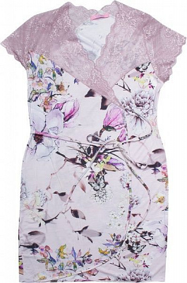 Халат домашний Roksana Magnolia 747/60009 р. S розовый с принтом 