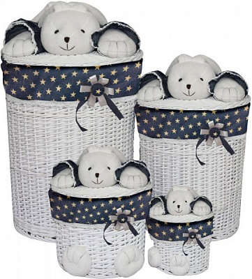 Кошик плетений Tony Bridge Basket з текстилем дитячий 45х60 см JME18-3RD-1