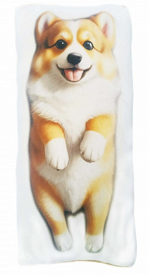 Подушка-обнимашка Корги 35x60 см белый с рисунком Анна 